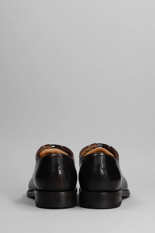 Lace Up Shoes In Dark Brown Leather - Image 4