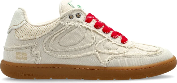 Lace-up Sports Shoes, , - Cream