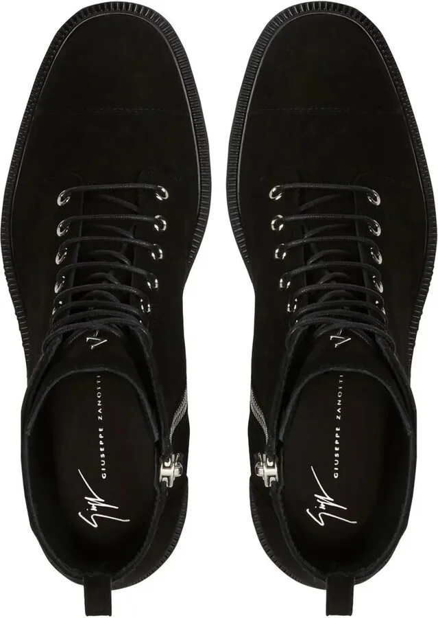 Lace-Up Suede Ankle Boots - Image 4