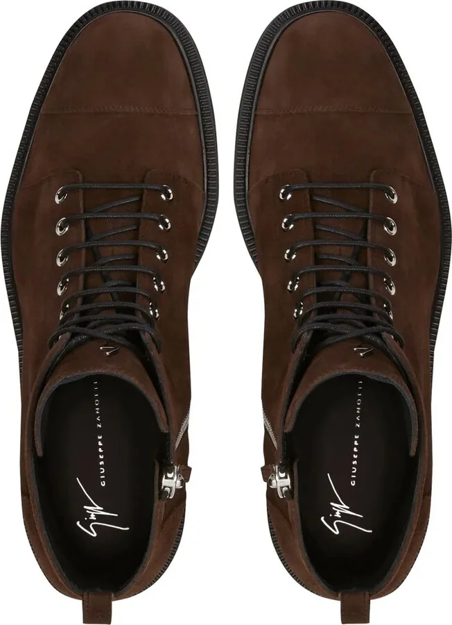 Lace-Up Suede Ankle Boots - Image 4