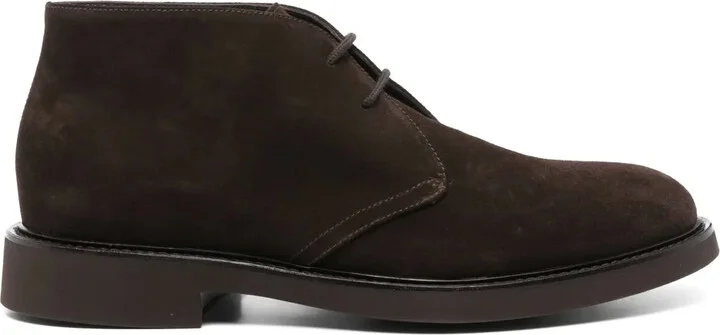 Lace-Up Suede Ankle Boots