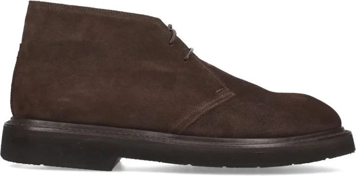 Lace-Up Suede Ankle Boots