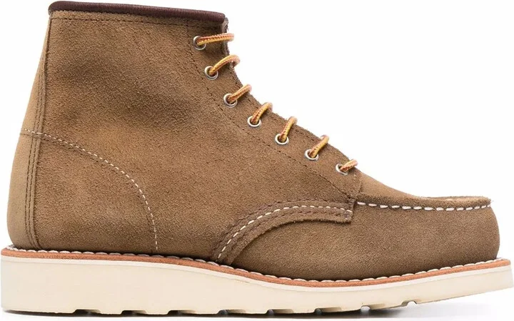 Lace-Up Suede Ankle Boots