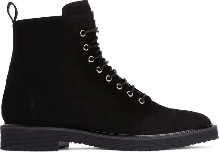 Lace-Up Suede Ankle Boots