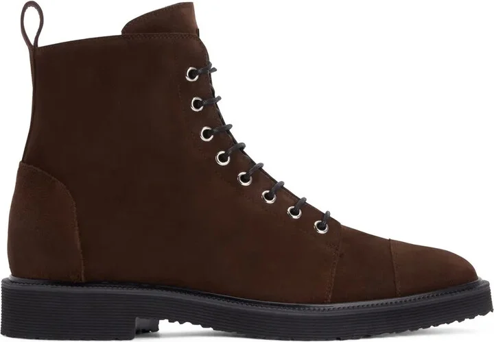 Lace-Up Suede Ankle Boots