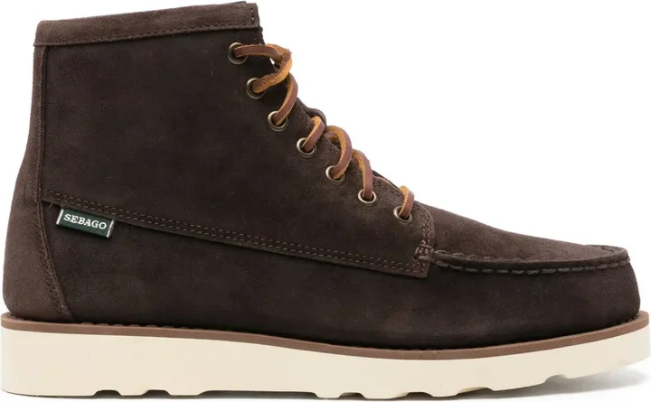 Lace-Up Suede Ankle Boots