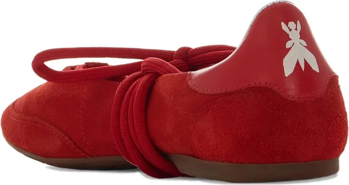 Lace-Up Suede Ballet Flats - Image 2