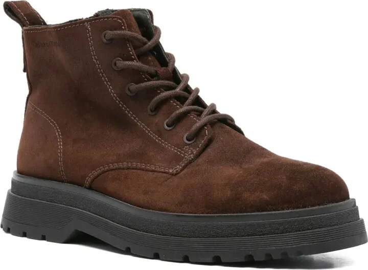 Lace-Up Suede Biker Boots - Image 2