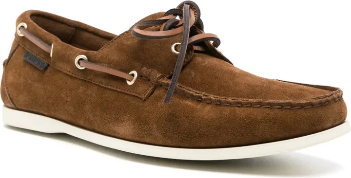 Lace-Up Suede Boat Shoes - Image 2