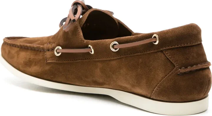 Lace-Up Suede Boat Shoes - Image 3