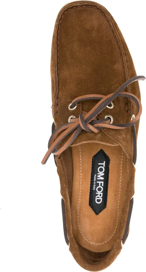 Lace-Up Suede Boat Shoes - Image 4
