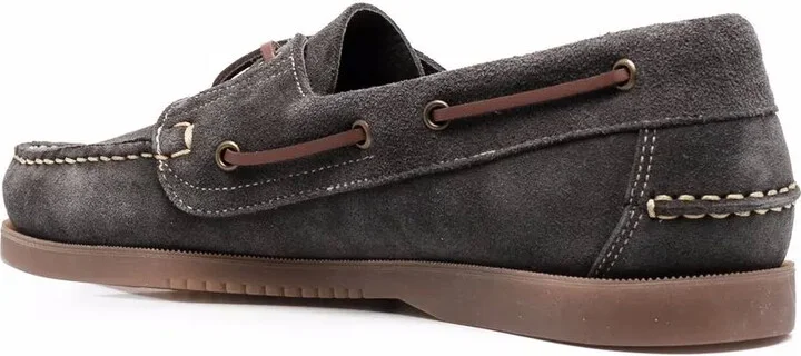 Lace-Up Suede Boat Shoes - Image 3