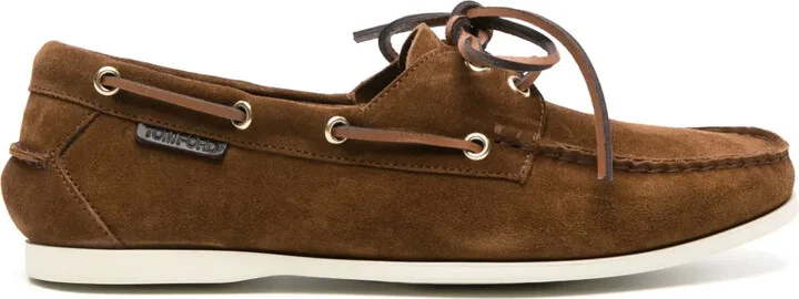 Lace-Up Suede Boat Shoes