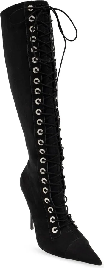 Lace-Up Suede Boots - Image 4