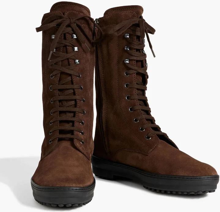 Lace-up suede boots - Image 5