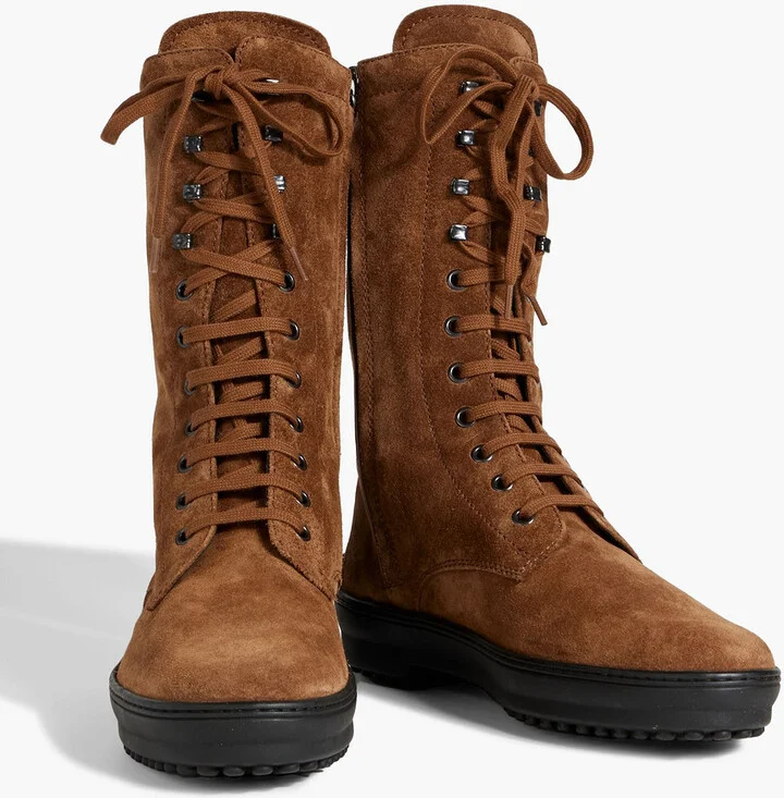 Lace-up suede boots - Image 8