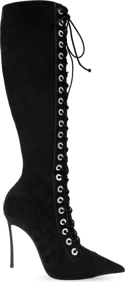 Lace-Up Suede Boots