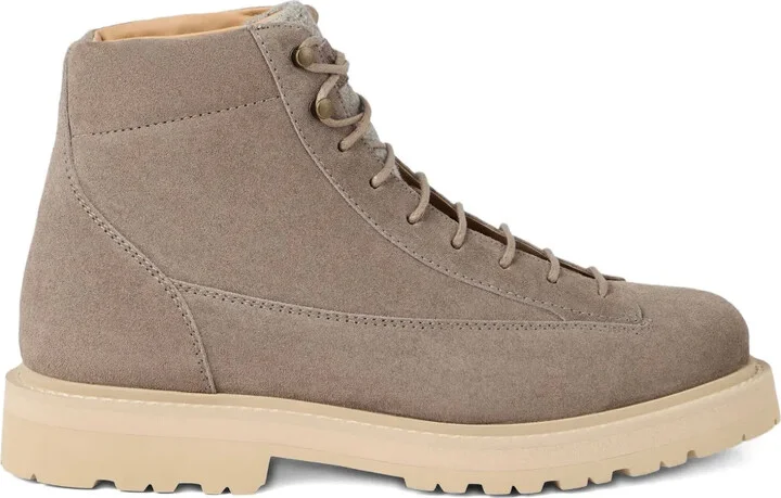Lace-Up Suede Boots