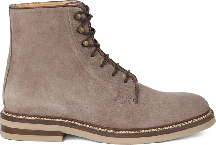 Lace-Up Suede Boots