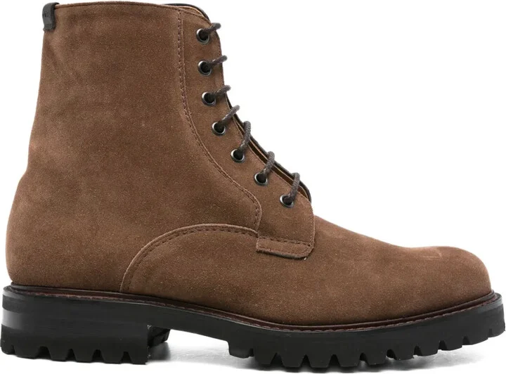 Lace-Up Suede Boots