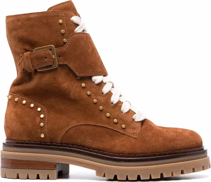 Lace-Up Suede Boots