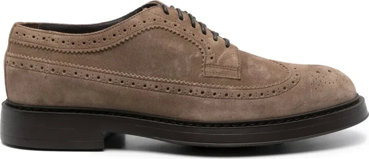 Lace-Up Suede Brogues