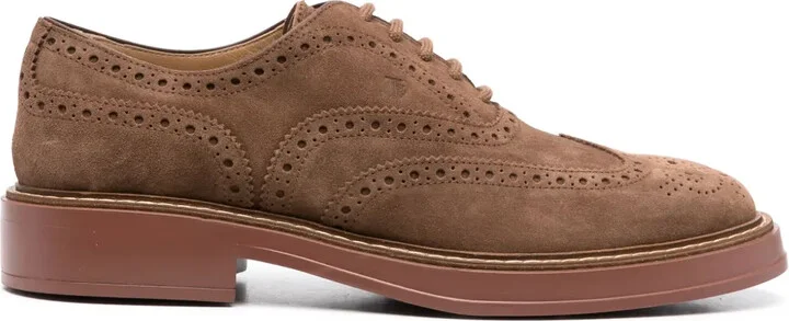 Lace-Up Suede Brogues
