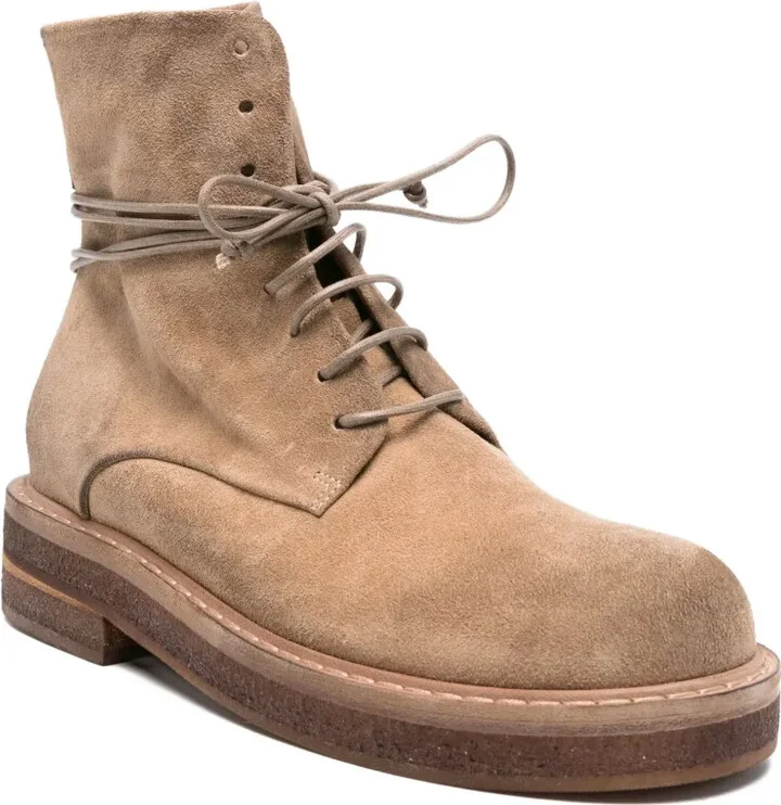 Lace-Up Suede Combat Boots - Image 2