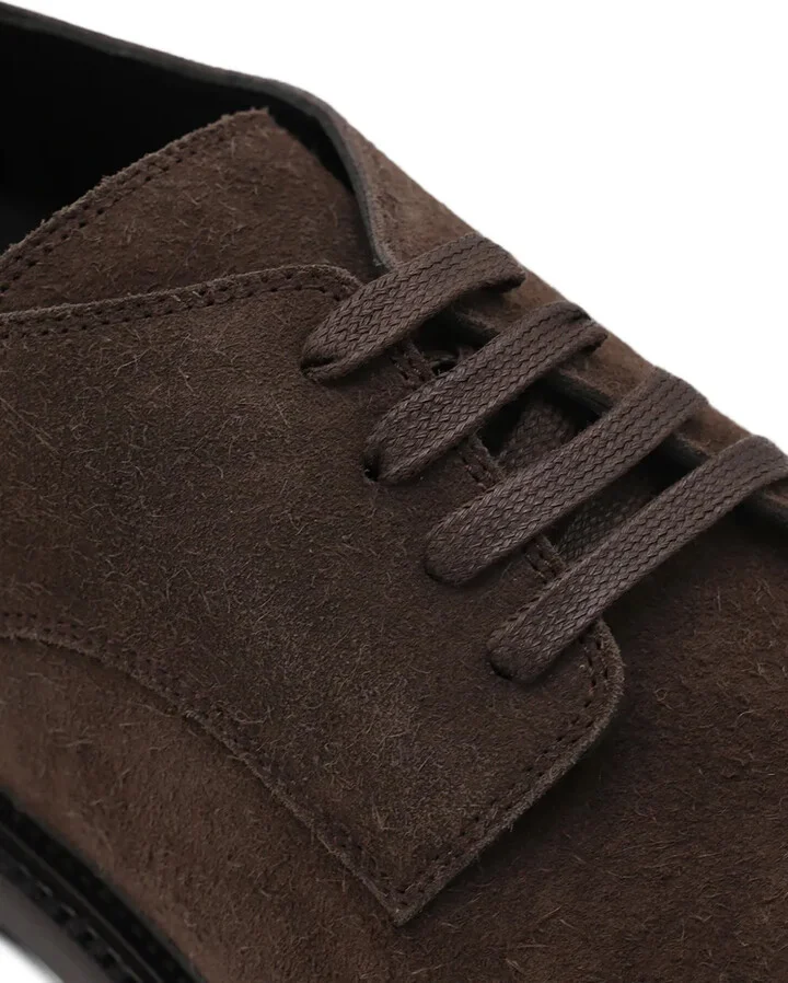 Lace-Up Suede Derby Shoes - Image 4