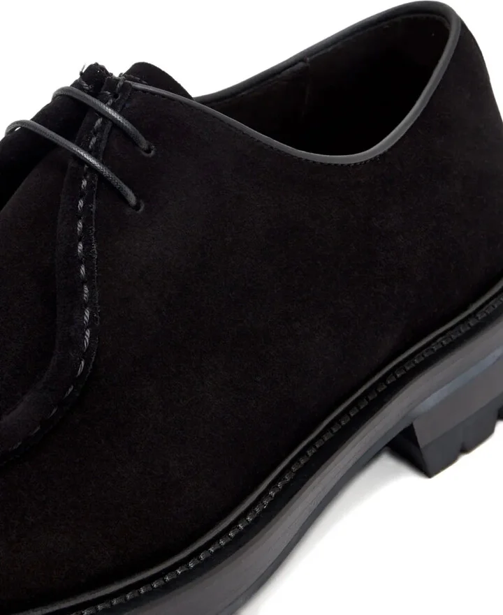 Lace-Up Suede Derby Shoes - Image 4
