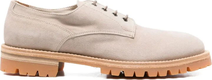 Lace-Up Suede Derby Shoes