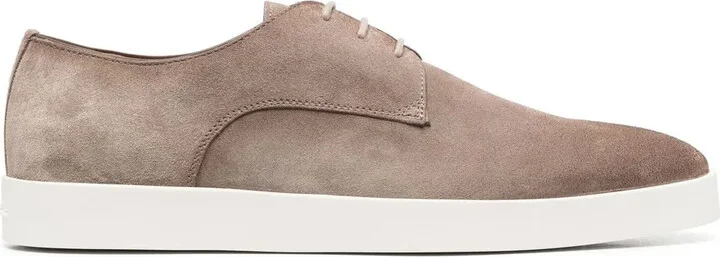 Lace-Up Suede Derby Shoes