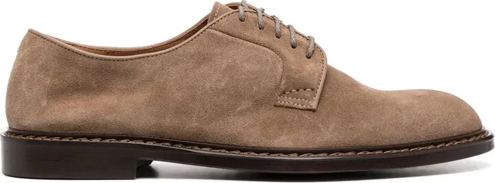 Lace-Up Suede Derby Shoes