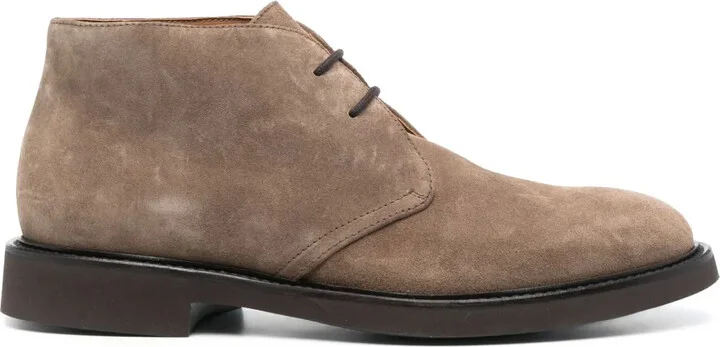 Lace-Up Suede Derby Shoes