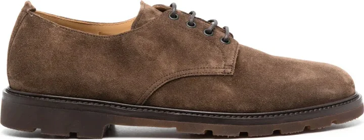 Lace-Up Suede Derby Shoes