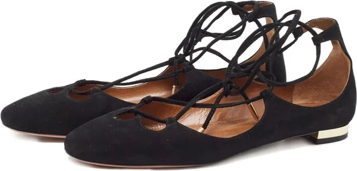 Lace-Up Suede Flats - Image 2
