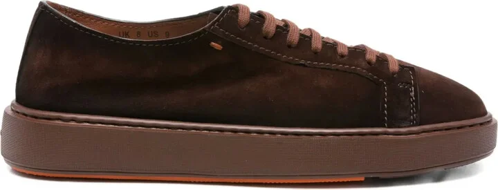 Lace-Up Suede-Leather Sneakers