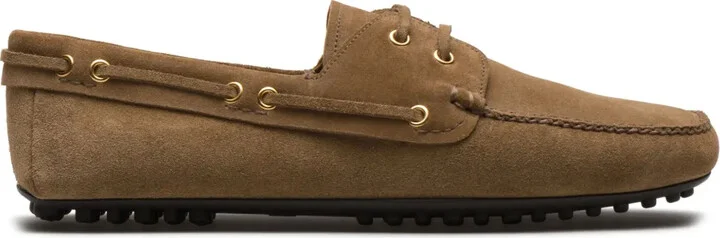 Lace-Up Suede Loafers