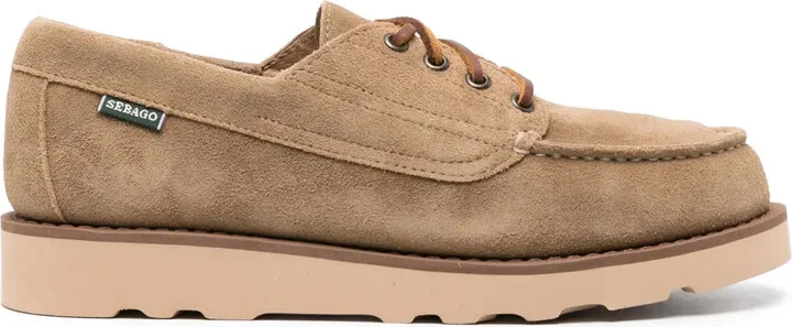 Lace-Up Suede Loafers