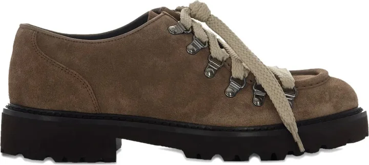 Lace-Up Suede Low-Top Boots
