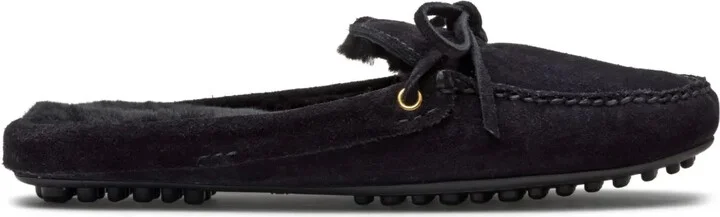 Lace-Up Suede Slippers