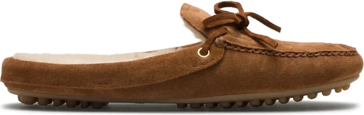 Lace-Up Suede Slippers