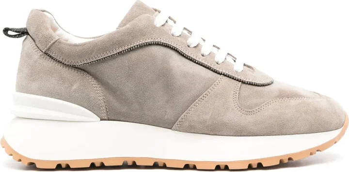 Lace-Up Suede Sneakers