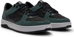 Lace-up trainers in faux leather and suede- Black Men's Sneakers size 6