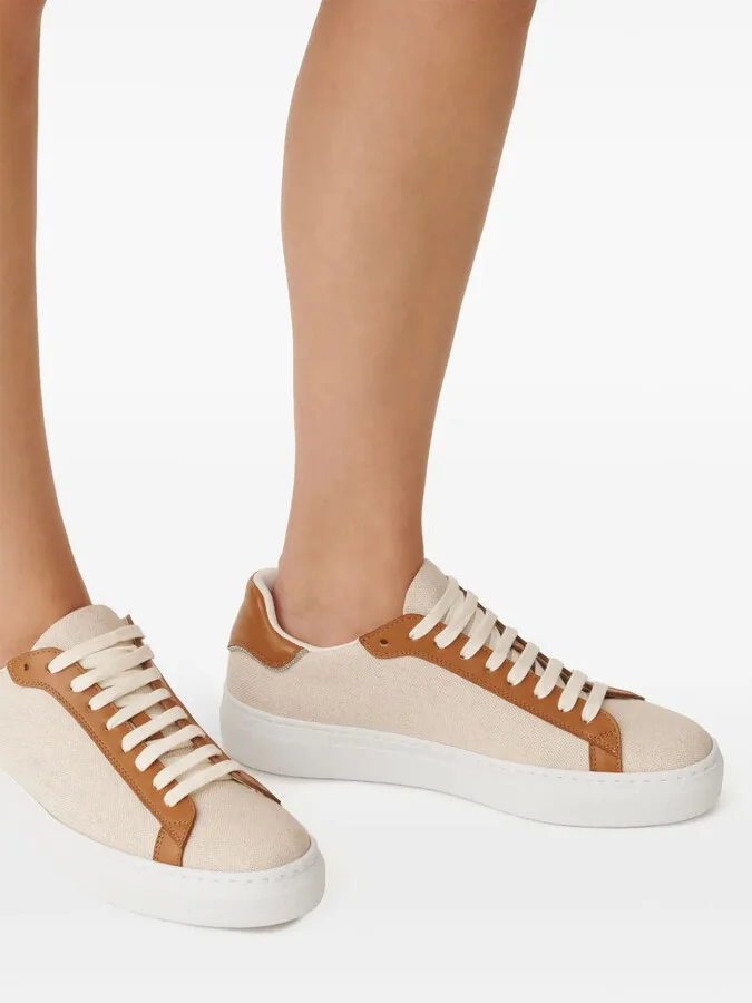 Lace-Up Two-Tone Sneakers - Image 4