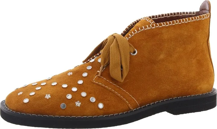 Lace-Up with Studs Mens Studded Suede Chelsea Boots
