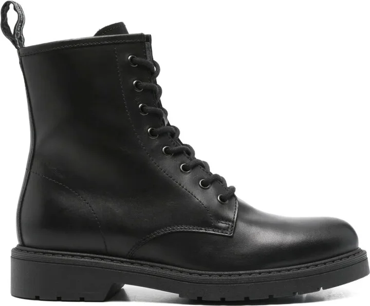 Lace-Up Zip-Detail Combat Boots