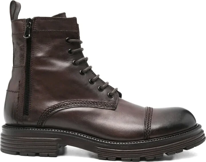 Lace-Up Zip-Up Boots
