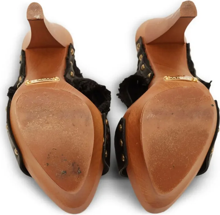 Lace Wood Platform Sandals - Image 4