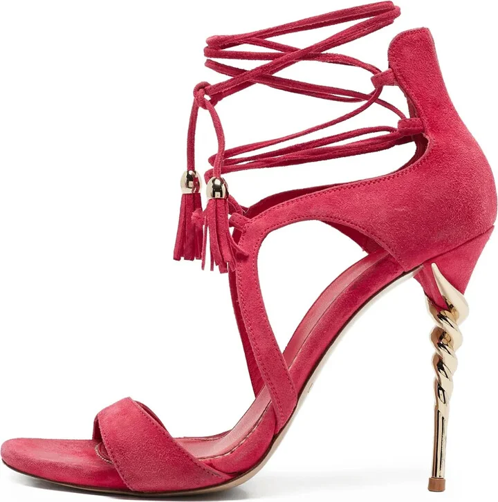 Laced Ankle-Strap Sandals
